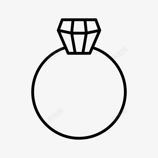 戒指商务钻石图标svg_新图网 https://ixintu.com 商务 戒指 手指 珠宝 订婚 通用图标系列 钻石