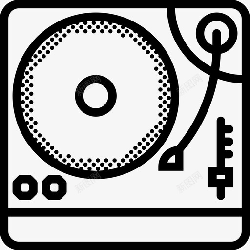 转盘音乐收藏2线性图标svg_新图网 https://ixintu.com 线性 转盘 音乐收藏2