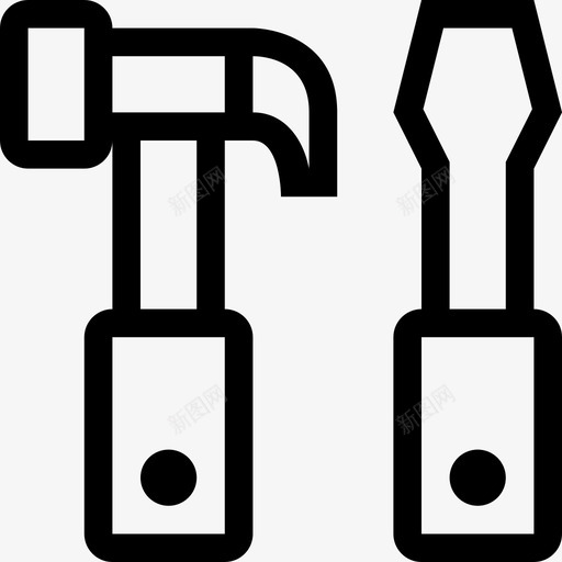 锤子和螺丝刀一字工具图标svg_新图网 https://ixintu.com 一字 工具 微型 锤子和螺丝刀