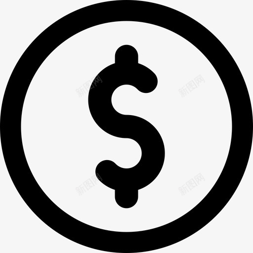 美元商业元素汇编粗体四舍五入图标svg_新图网 https://ixintu.com 商业元素汇编 粗体四舍五入 美元