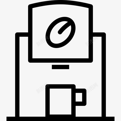 咖啡机厨房元件线性图标svg_新图网 https://ixintu.com 厨房元件 咖啡机 线性
