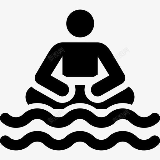 海滩假日人形图填充图标svg_新图网 https://ixintu.com 假日人形图 填充 海滩