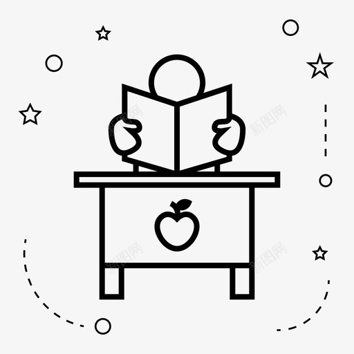 书桌读书学校图标svg_新图网 https://ixintu.com 书房 书桌 学校 老师 读书