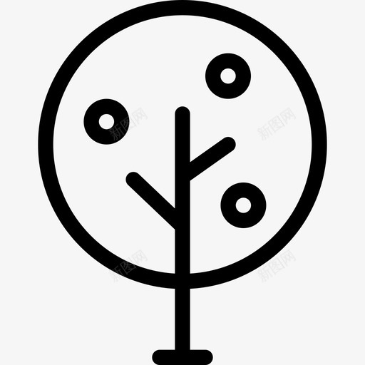 苹果树生态学11线形图标svg_新图网 https://ixintu.com 生态学11 线形 苹果树