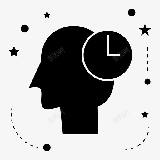 时间钟头图标svg_新图网 https://ixintu.com 人 人的心 头 心 时间 钟