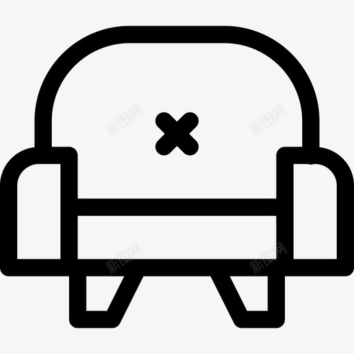 扶手椅家用和家具元件直线型图标svg_新图网 https://ixintu.com 家用和家具元件 扶手椅 直线型