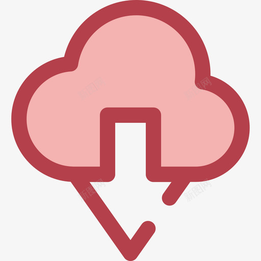 云计算web按钮3红色图标svg_新图网 https://ixintu.com web按钮3 云计算 红色