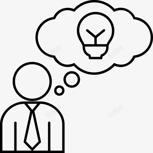 思考的想法商业人图标svg_新图网 https://ixintu.com 人 商业 商业的细线 思考的想法