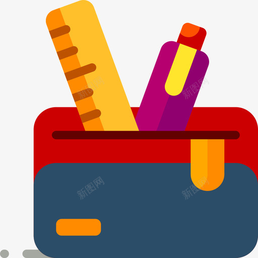 铅笔盒回学校7平的图标svg_新图网 https://ixintu.com 回学校7 平的 铅笔盒