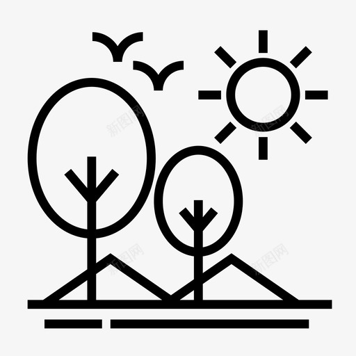 自然生态绿色图标svg_新图网 https://ixintu.com 公园 山脉 树木 生态 绿色 自然