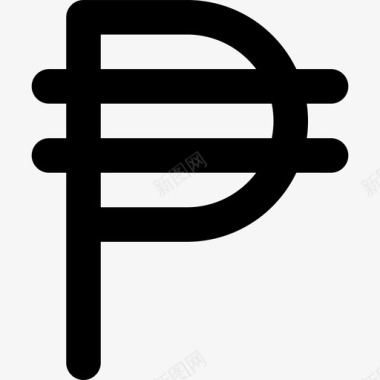 菲律宾比索货币要素线性图标图标