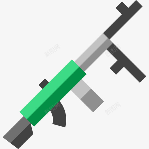 机枪武器5扁平图标svg_新图网 https://ixintu.com 扁平 机枪 武器5