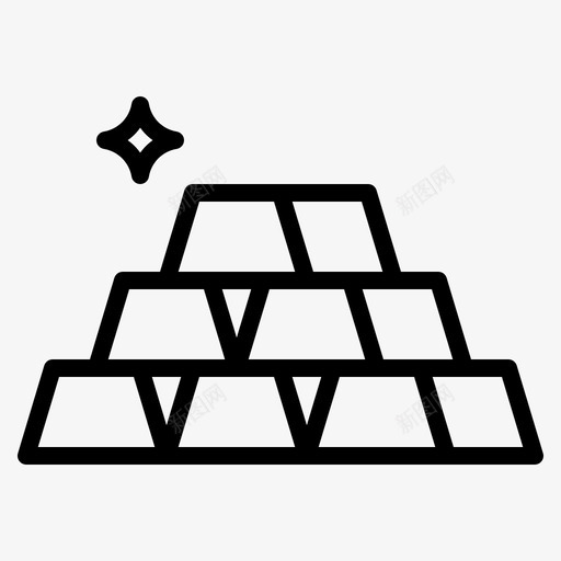 黄金银行商业图标svg_新图网 https://ixintu.com 商业 金融 银行 铸锭 黄金