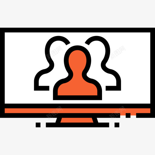 棒棒人传播与媒体6线条色彩图标svg_新图网 https://ixintu.com 传播与媒体6 棒棒人 线条色彩