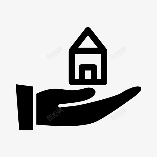 手家房子图标svg_新图网 https://ixintu.com 家 房子 房子在手 手
