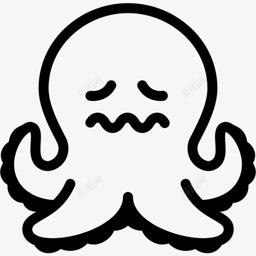 紧张表情情绪图标svg_新图网 https://ixintu.com 情绪 感觉 章鱼 章鱼表情线 紧张 表情