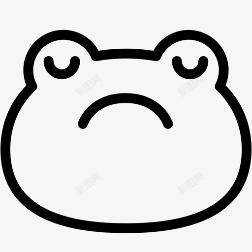 悲伤表情情绪图标svg_新图网 https://ixintu.com 悲伤 情绪 感觉 表情 青蛙 青蛙表情线