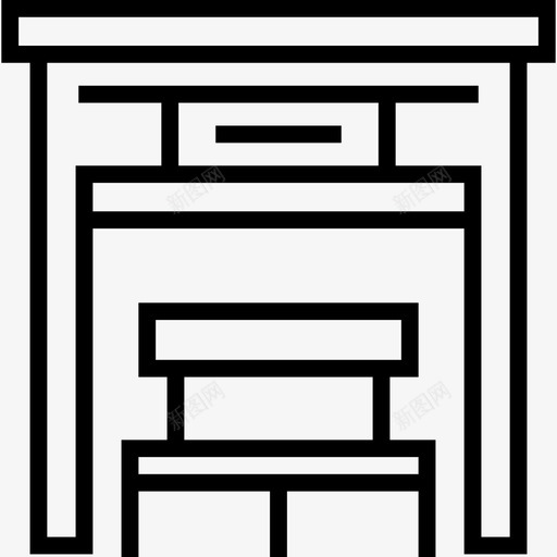 板凳棒球二队直线型图标svg_新图网 https://ixintu.com 板凳 棒球二队 直线型