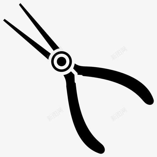 钳子针钳修理工具图标svg_新图网 https://ixintu.com 修理工具 工具字形图标 针钳 钳子