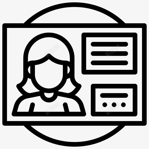 名片人身份证图标svg_新图网 https://ixintu.com 人 名片 女人 市场和经济线 身份证