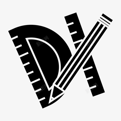 几何平面数学图标svg_新图网 https://ixintu.com 几何 学校 尺子 平面设计 数学 量角器 铅笔