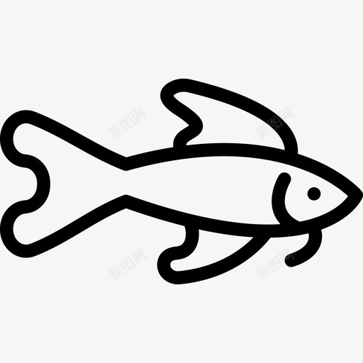 鱼类海洋生物线状线状图标svg_新图网 https://ixintu.com 海洋生物线状 线状 鱼类