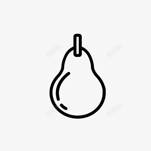 梨水果绿色图标svg_新图网 https://ixintu.com 南瓜 梨 水果 绿色