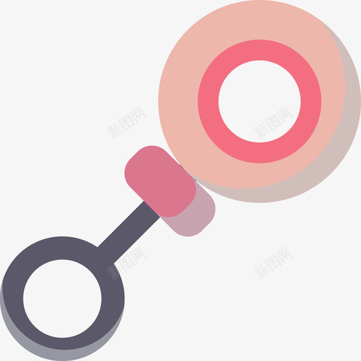 拨浪鼓可爱的婴儿玩具扁平的图标svg_新图网 https://ixintu.com 可爱的婴儿玩具 扁平的 拨浪鼓