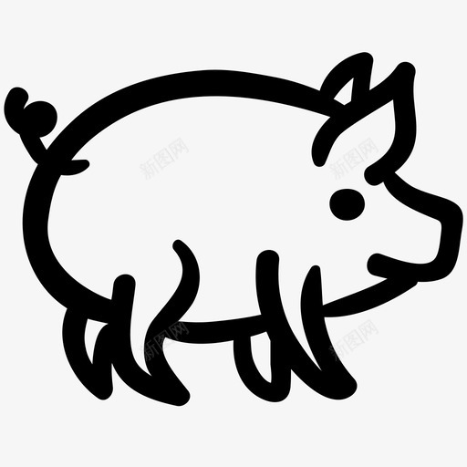 猪动物食物图标svg_新图网 https://ixintu.com 动物 宠物 小猪 猪 食物 食物轮廓涂鸦