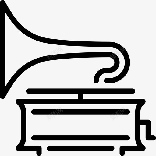 留声机音乐3线性图标svg_新图网 https://ixintu.com 留声机 线性 音乐3
