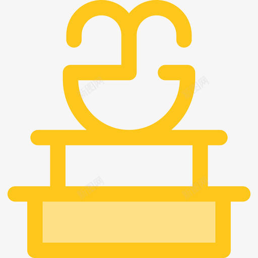 喷泉城市10黄色图标svg_新图网 https://ixintu.com 喷泉 城市10 黄色