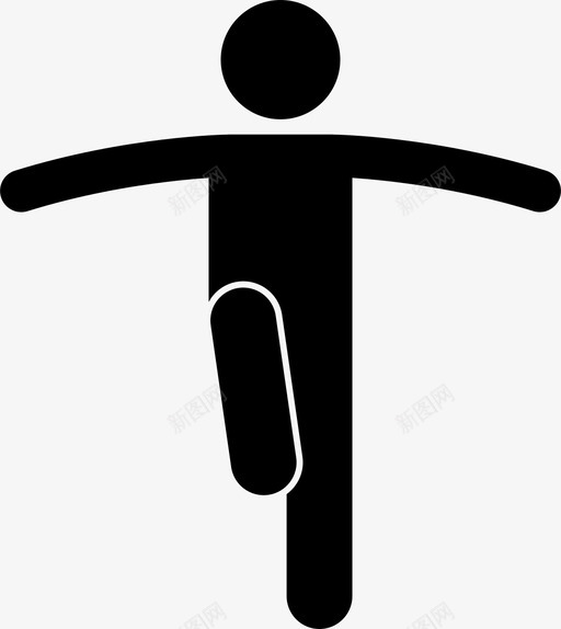 平衡人单腿图标svg_新图网 https://ixintu.com 人 人的感官 单腿 平衡 稳定 站立