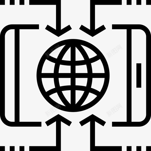 智能手机数字营销3线性图标svg_新图网 https://ixintu.com 数字营销3 智能手机 线性
