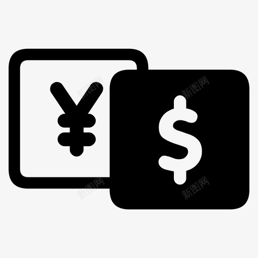 货币兑换美元金融图标svg_新图网 https://ixintu.com 日元 美元 货币兑换 货币和储蓄 金融