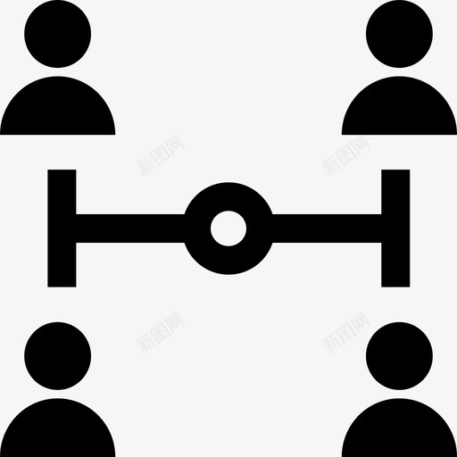团队合作数据通信收集线性图标svg_新图网 https://ixintu.com 团队合作 数据通信收集 线性