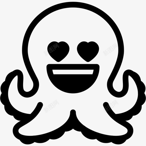 爱表情情感图标svg_新图网 https://ixintu.com 情感 感觉 爱 章鱼 章鱼表情线 表情