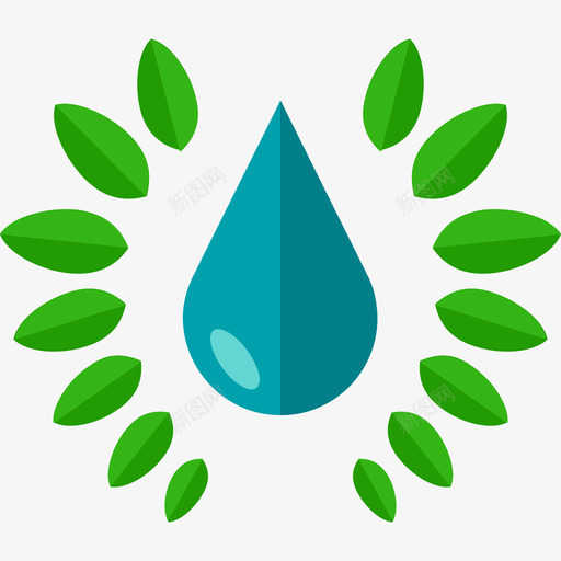 水滴生态平坦图标svg_新图网 https://ixintu.com 平坦 水滴 生态