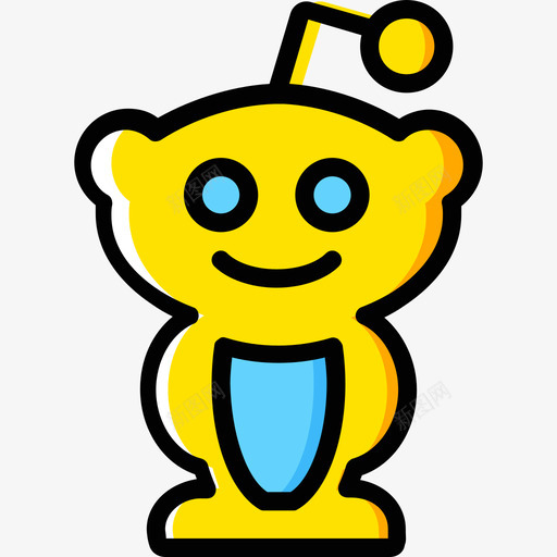 Reddit社交媒体4黄色图标svg_新图网 https://ixintu.com Reddit 社交媒体4 黄色