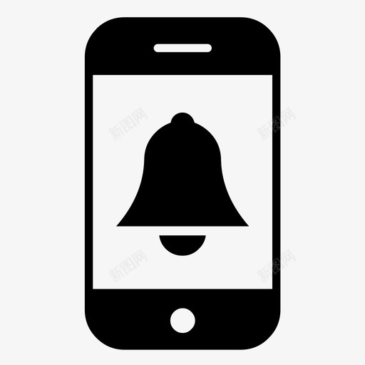 智能手机铃铛社交媒体图标svg_新图网 https://ixintu.com 智能手机 智能手机和社交媒体 社交媒体 铃铛