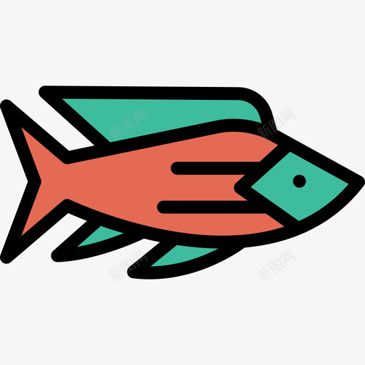 鱼海洋生物线颜色线颜色图标svg_新图网 https://ixintu.com 海洋生物线颜色 线颜色 鱼