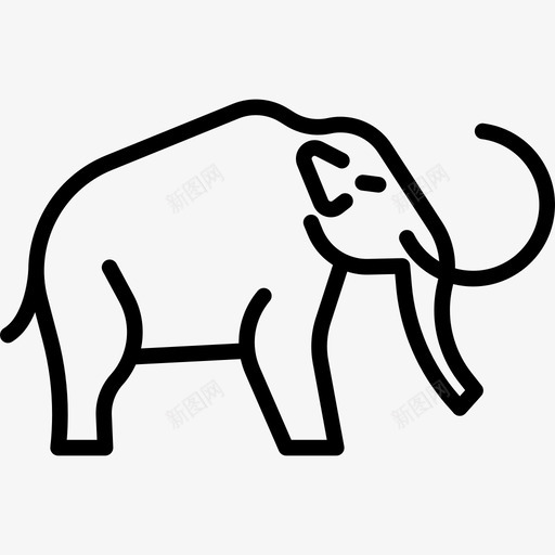 猛犸象史前时代直系图标svg_新图网 https://ixintu.com 史前时代 猛犸象 直系
