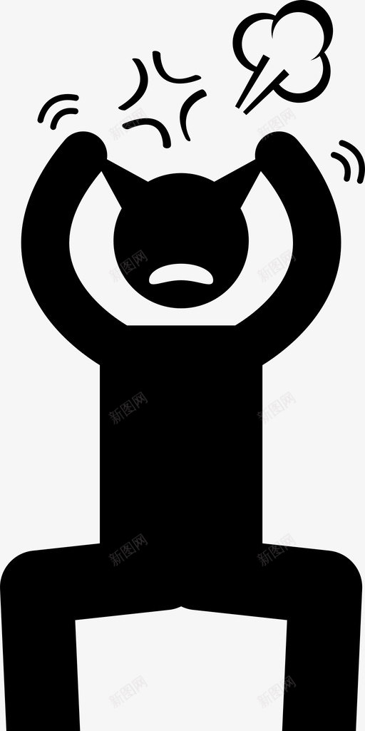 沮丧痛苦绝望图标svg_新图网 https://ixintu.com 情绪和行为 拔头发 沮丧 男人的感觉 痛苦 绝望 走投无路