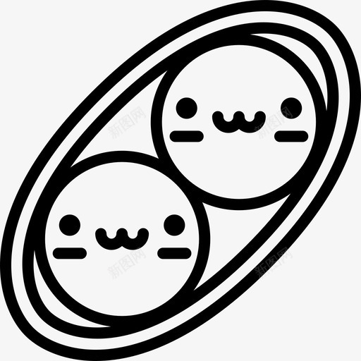 豌豆可爱的食物直系的图标svg_新图网 https://ixintu.com 可爱的食物 直系的 豌豆