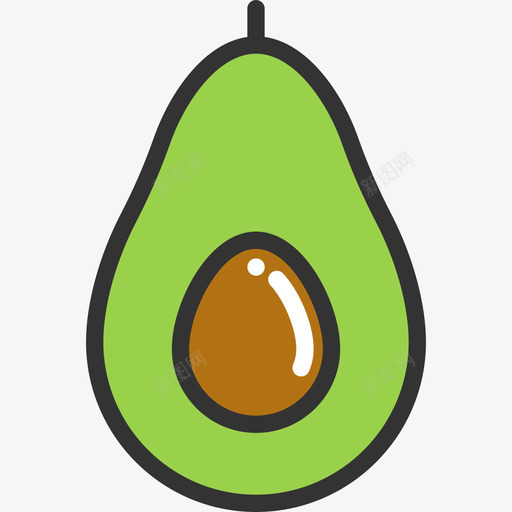 鳄梨食物线颜色线颜色图标svg_新图网 https://ixintu.com 线颜色 食物线颜色 鳄梨