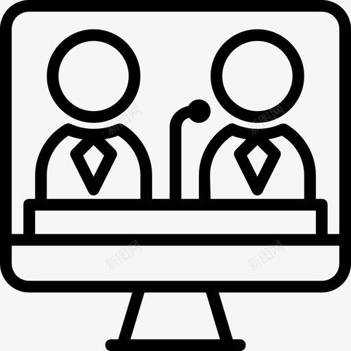 电视新闻媒体3线性图标svg_新图网 https://ixintu.com 新闻媒体3 电视 线性
