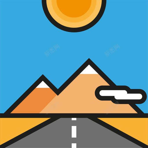 沙漠风景色线条色图标svg_新图网 https://ixintu.com 沙漠 线条色 风景色