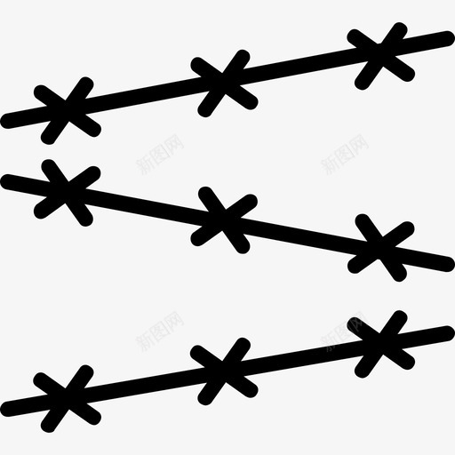 带刺铁丝网军徽2枚直线型图标svg_新图网 https://ixintu.com 军徽2枚 带刺铁丝网 直线型