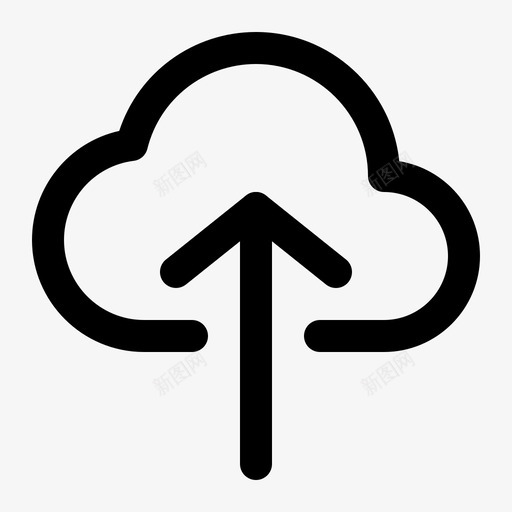 云上传箭头云存储图标svg_新图网 https://ixintu.com 云上传 云存储 符号 箭头 网络和通信线路图标集