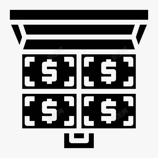 钱包手提包图标svg_新图网 https://ixintu.com 包 手提包 赎金 钱 钱公文包 黑手党