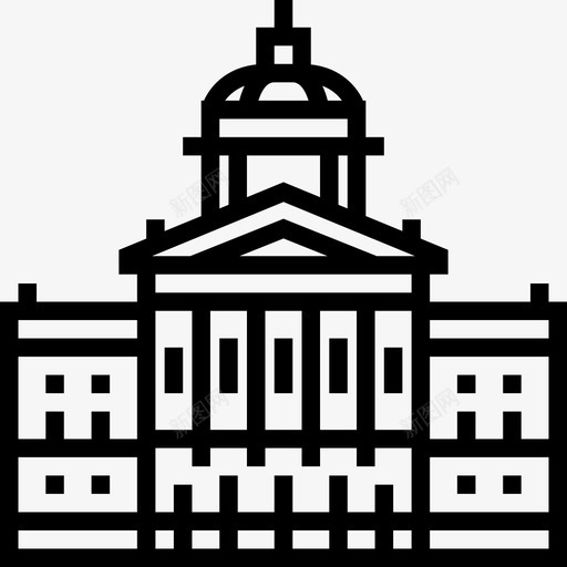 瑞士联邦宫地标2直线形图标svg_新图网 https://ixintu.com 地标2 瑞士联邦宫 直线形